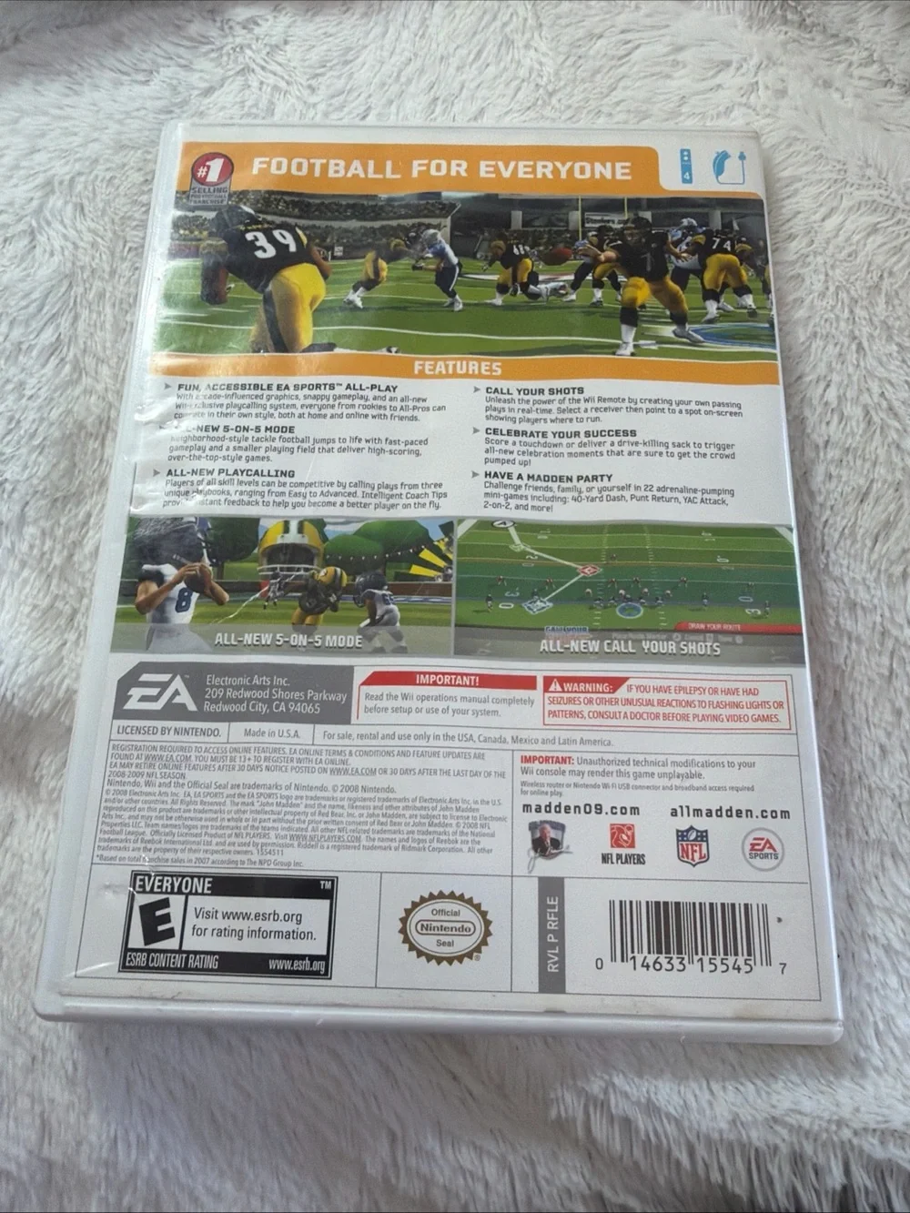 Nintendo Wii Lot Of 3 Madden NFL 07 Madden 09 All-Play FIFA Soccer 13 EA Sports